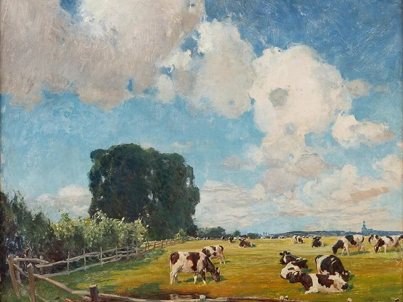 1868-Carl Langhammer - Mucche al pascolo